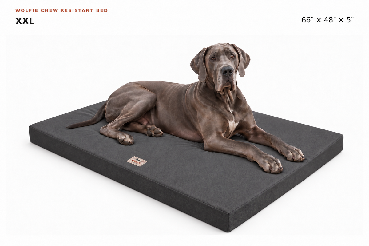 Wolfie Chew Resistant Orthopedic Dog Bed – Dark Grey
