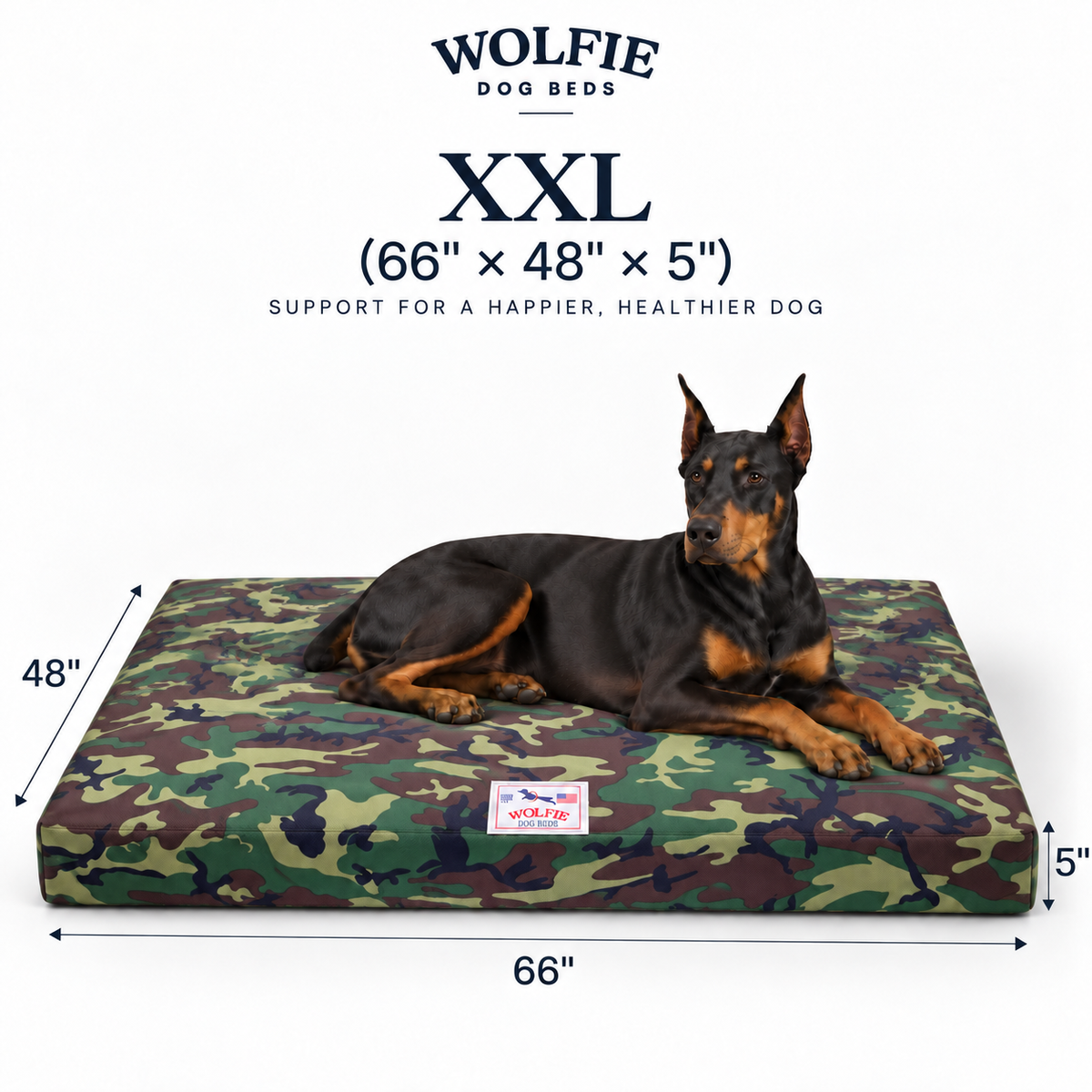 Wolfie Chew Resistant Orthopedic Dog Bed – Camo