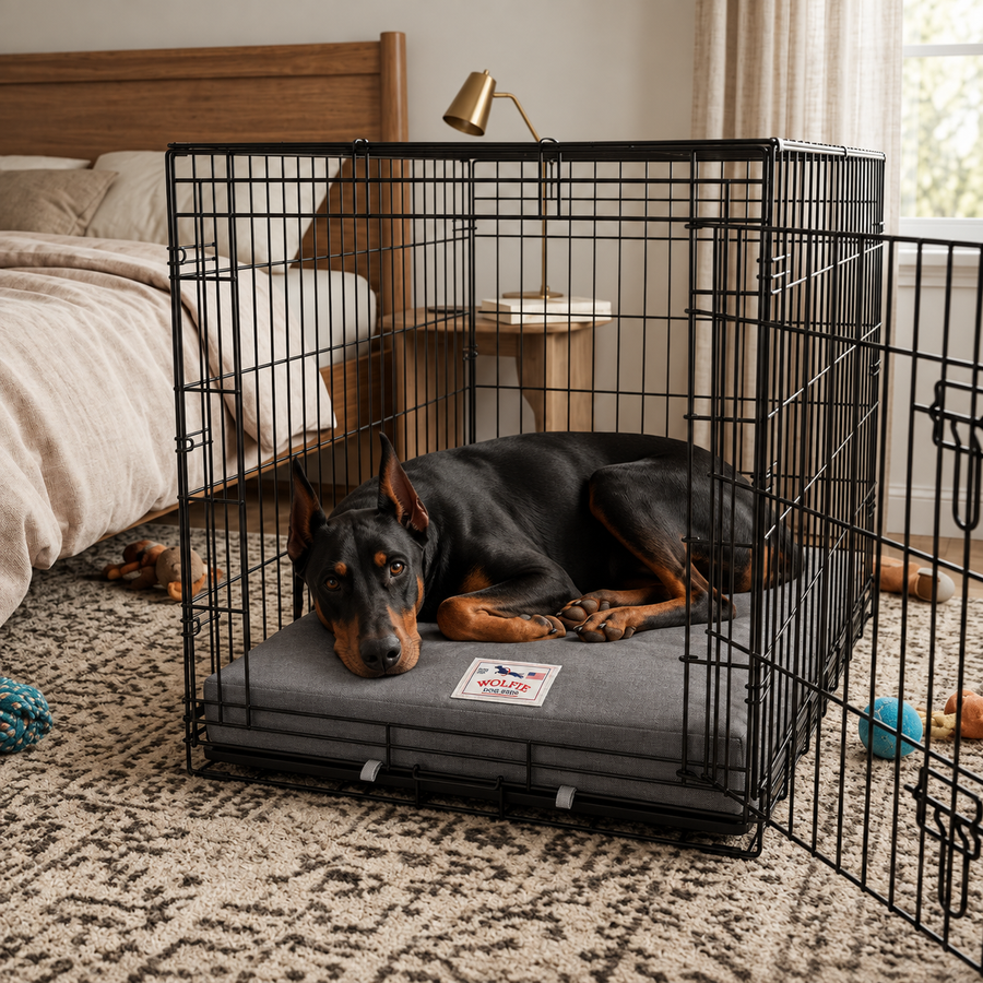 Wolfie Crate Orthopedic Dog Bed – Dark Grey