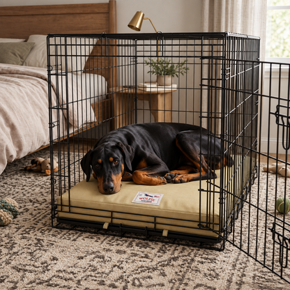 Wolfie Crate Orthopedic Dog Bed – Beige