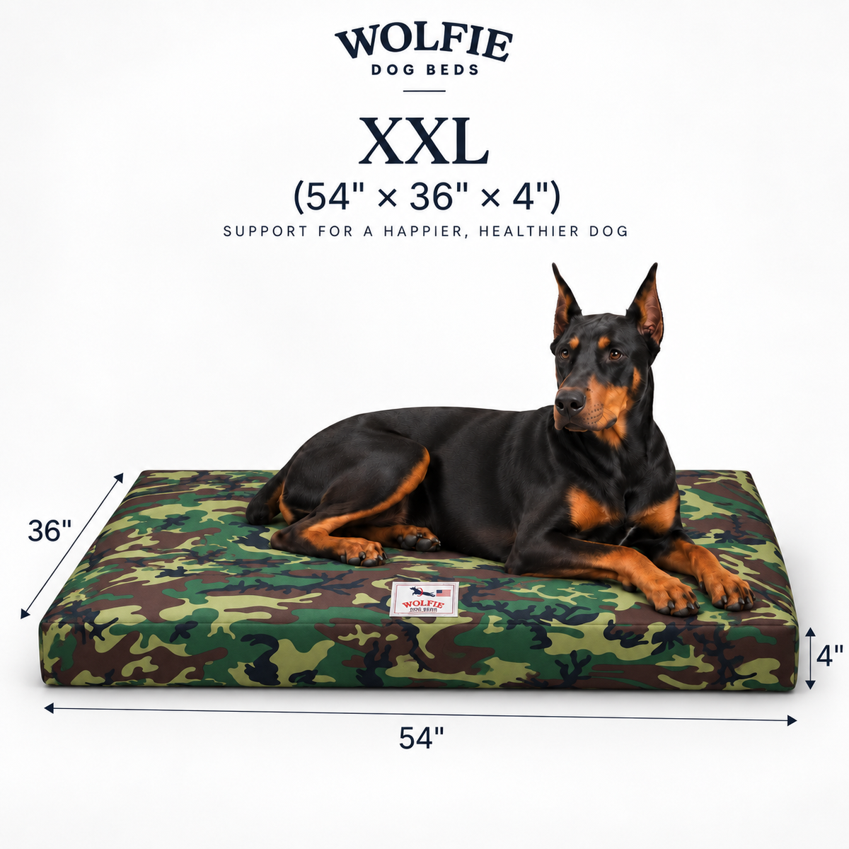 Wolfie Chew Resistant Orthopedic Dog Bed – Camo