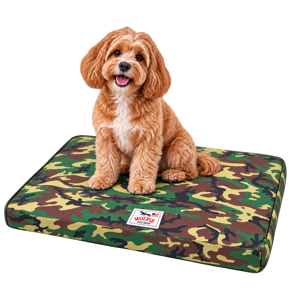 Wolfie Chew Resistant Orthopedic Dog Bed – Camo