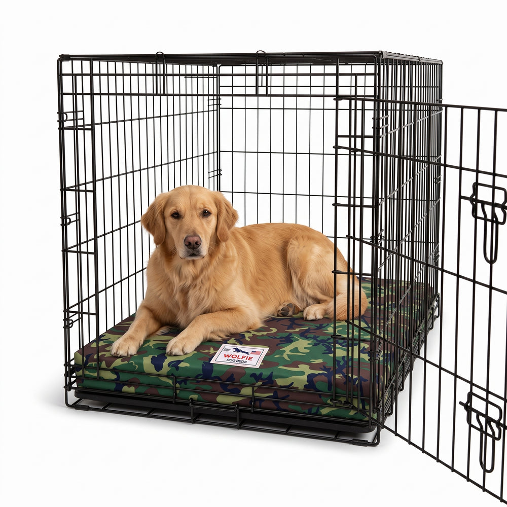 Wolfie Crate Orthopedic Dog Bed – Camo
