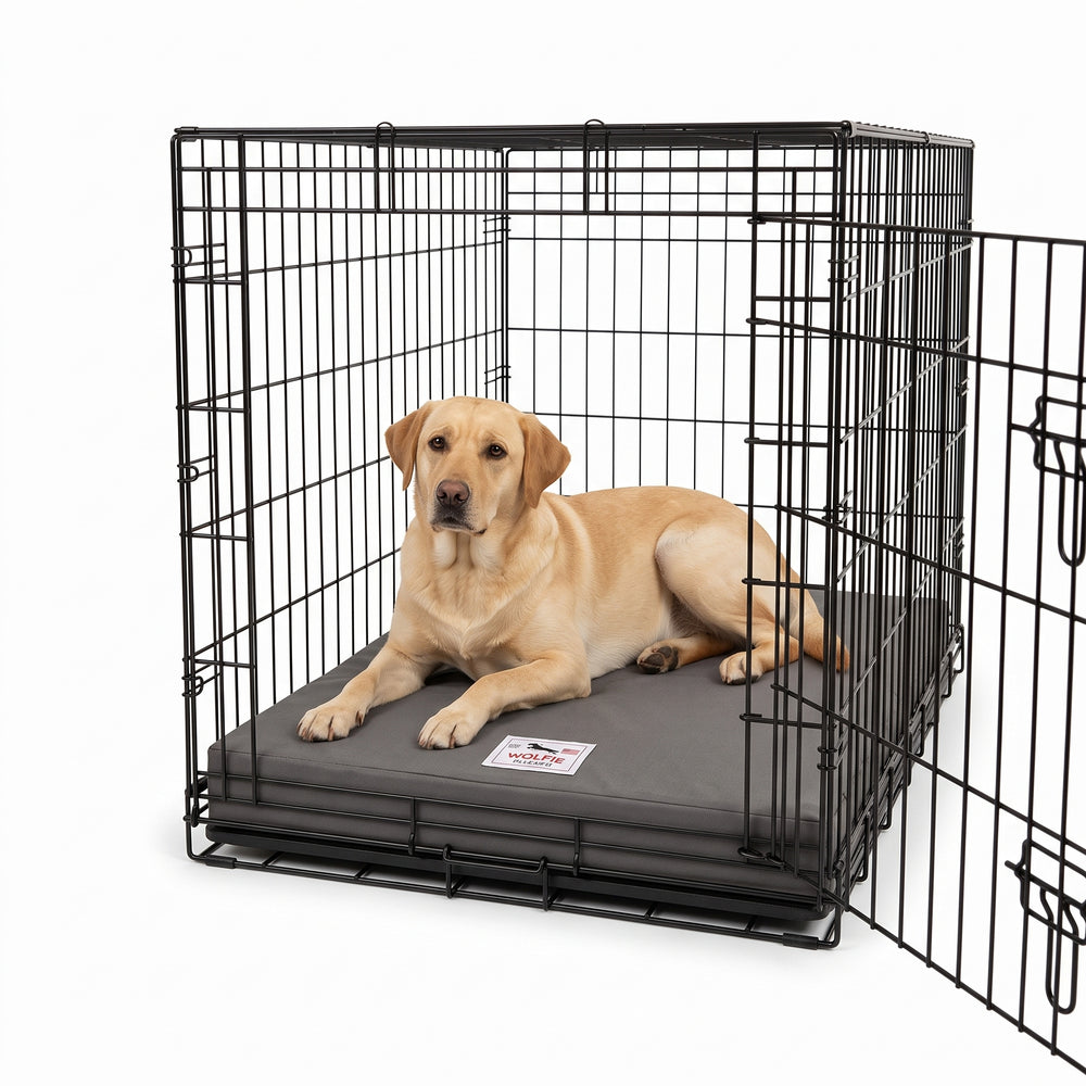 Wolfie Crate Orthopedic Dog Bed – Dark Grey