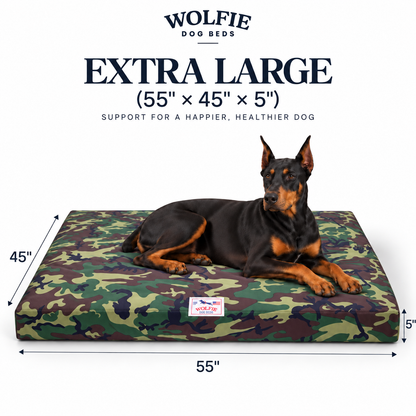 Wolfie Chew Resistant Orthopedic Dog Bed – Camo
