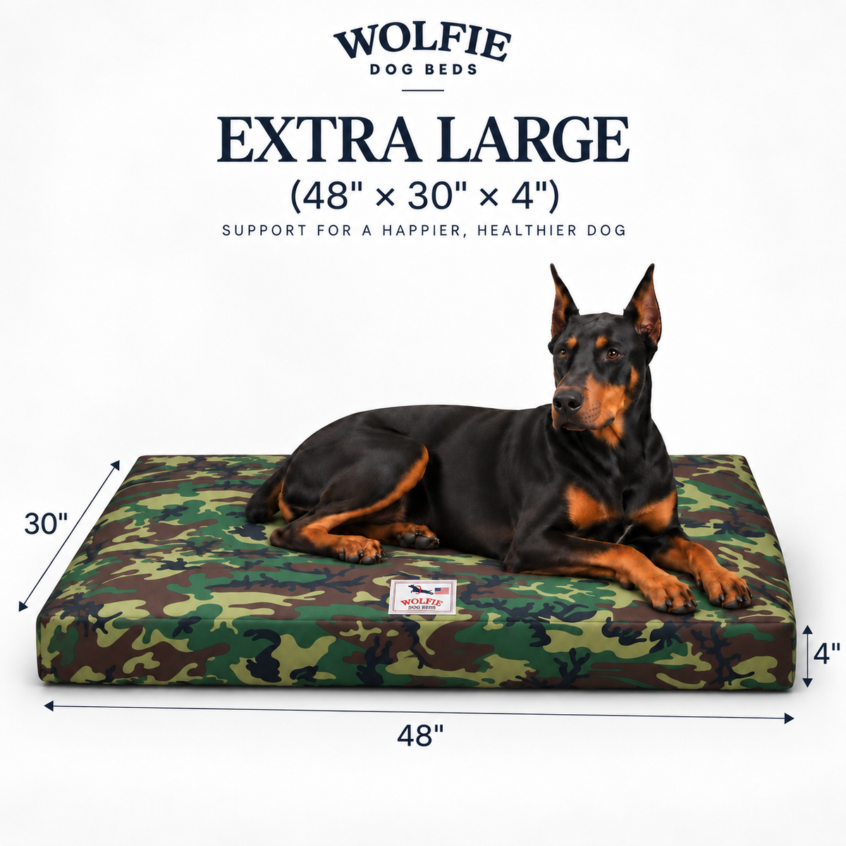 Wolfie Chew Resistant Orthopedic Dog Bed – Camo
