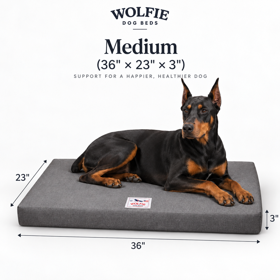 Wolfie Chew Resistant Orthopedic Dog Bed – Dark Grey