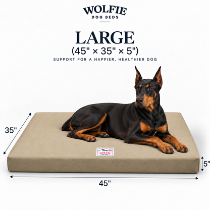 Wolfie Chew Resistant Orthopedic Dog Bed – Beige