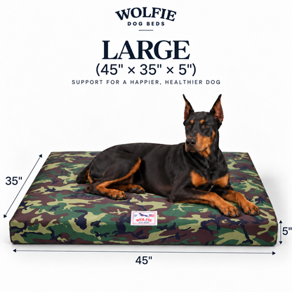 Wolfie Chew Resistant Orthopedic Dog Bed – Camo