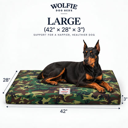 Wolfie Chew Resistant Orthopedic Dog Bed – Camo