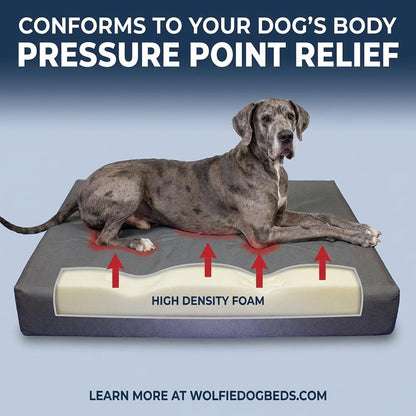 Wolfie Dog Bed - orthopedic foam construction