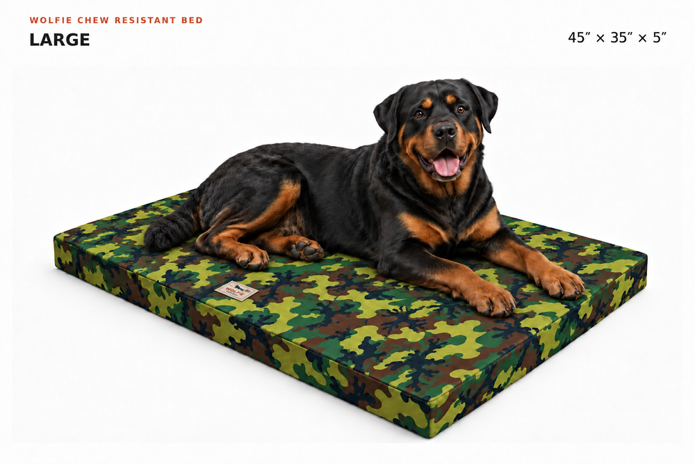 Wolfie Chew Resistant Orthopedic Dog Bed – Camo
