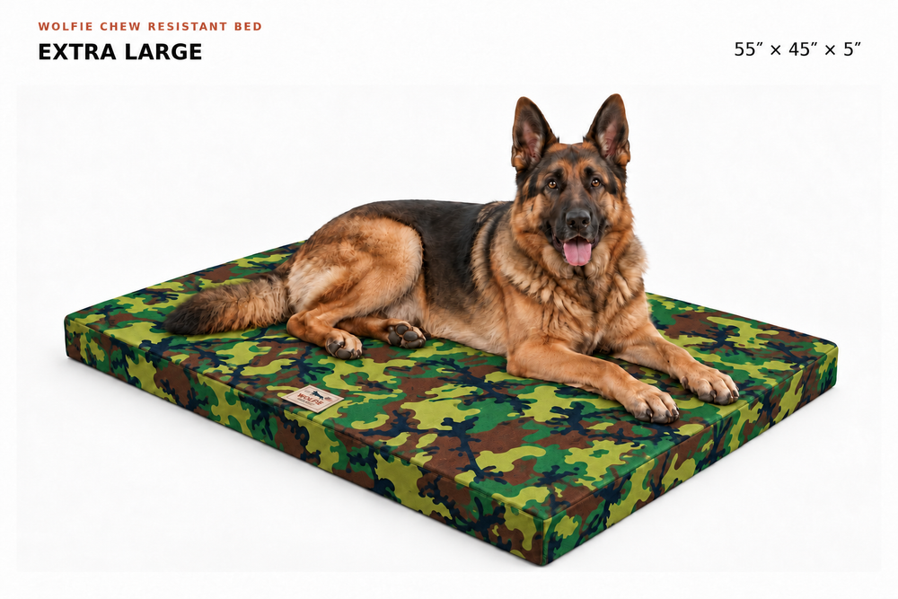 Wolfie Chew Resistant Orthopedic Dog Bed – Camo