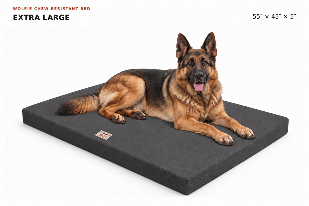 Wolfie Chew Resistant Orthopedic Dog Bed – Dark Grey