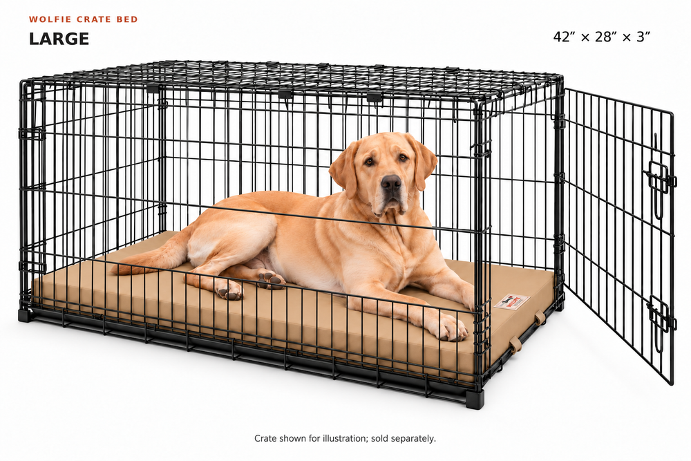 Wolfie Crate Orthopedic Dog Bed – Beige
