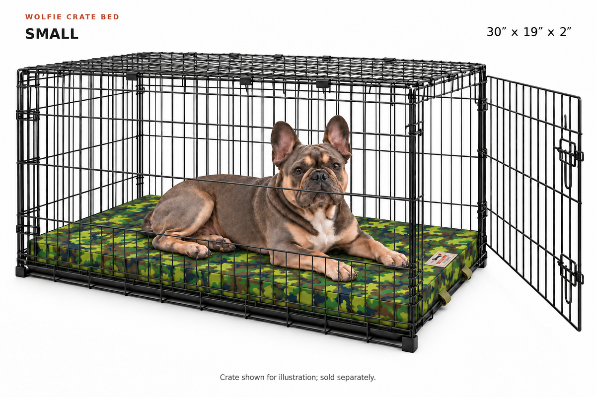 Wolfie Crate Orthopedic Dog Bed – Camo