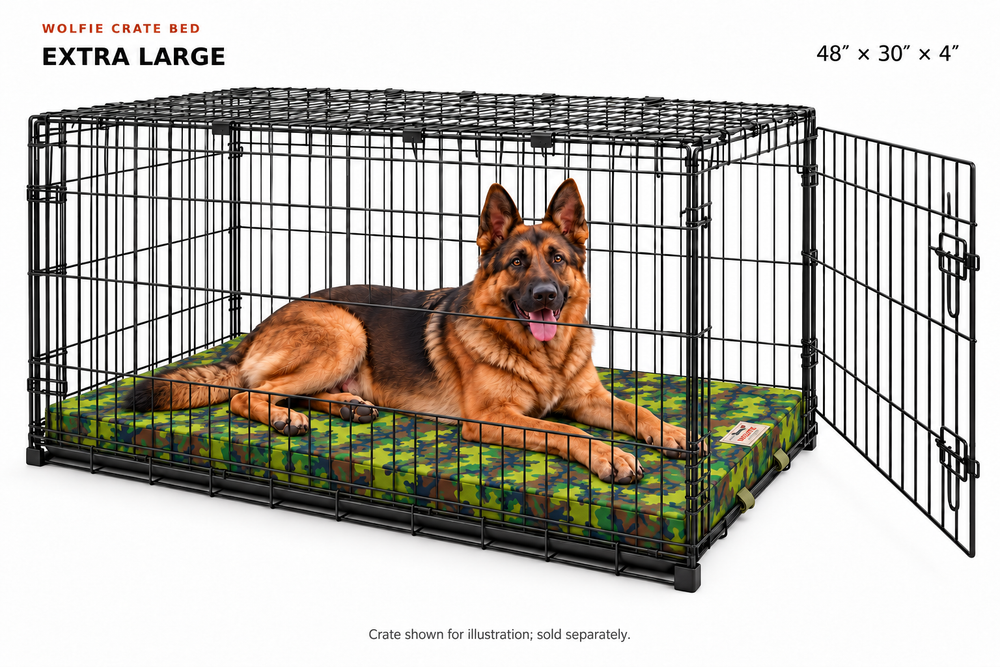 Wolfie Crate Orthopedic Dog Bed – Camo