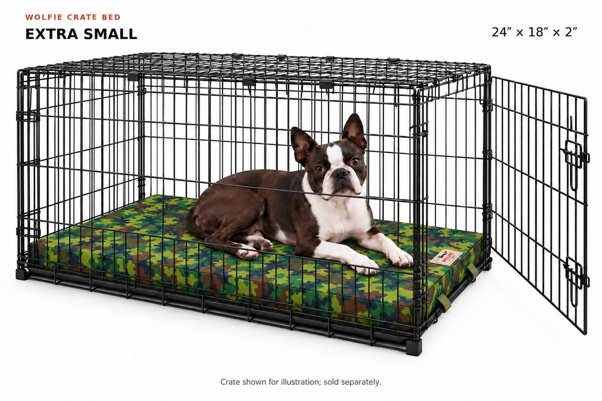 Wolfie Crate Orthopedic Dog Bed – Camo